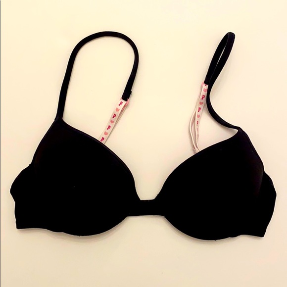 Victoria’s Secret Pink T-Shirt Bra Black 34B - Picture 1 of 3